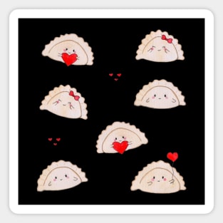 Pierogi dumplings cute valentine's polish food Magnet